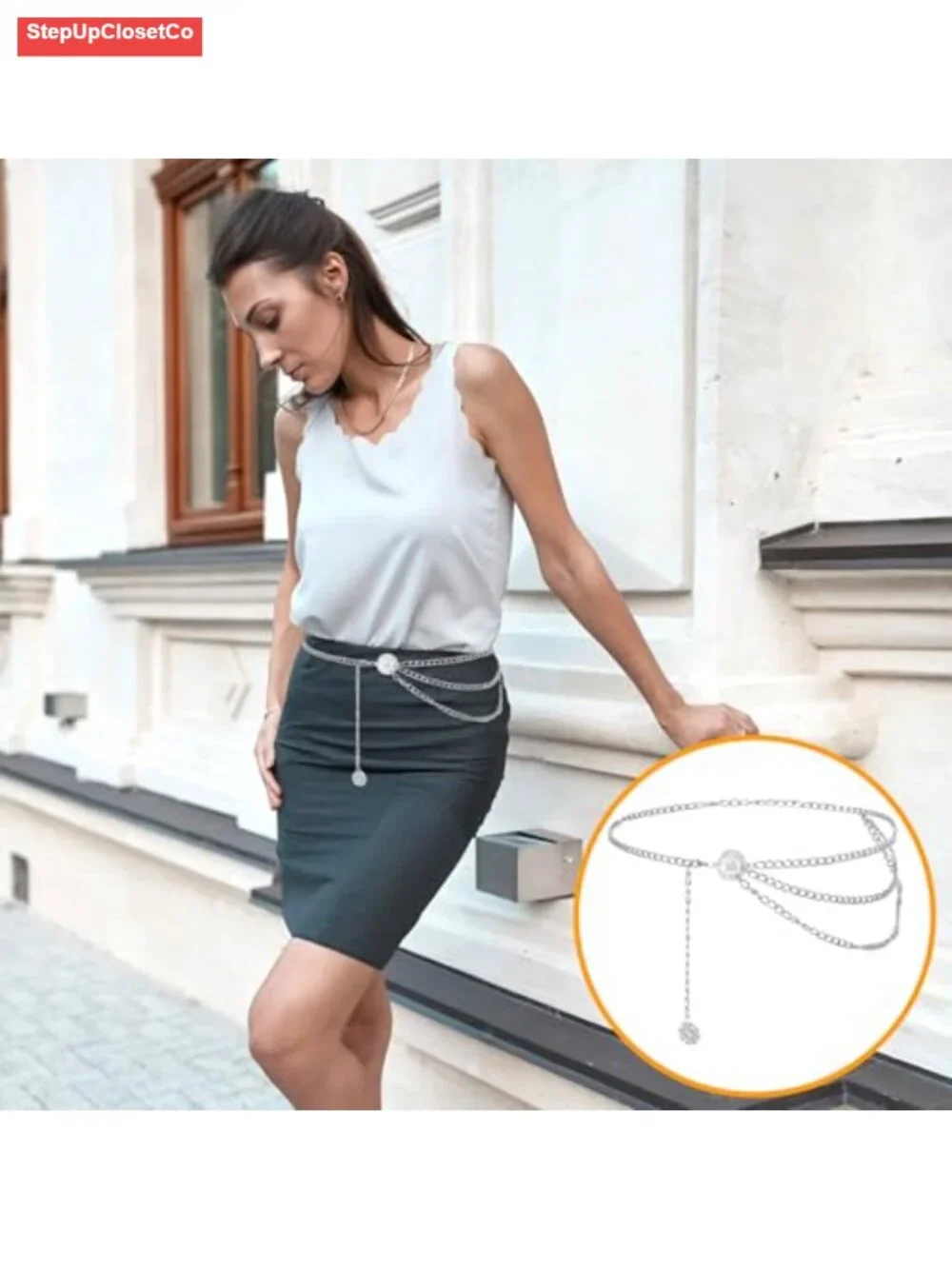 Multilayer Silver Chain Belt Women Waist Hip Body Jewelry